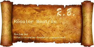 Rössler Beatrix névjegykártya