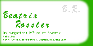 beatrix rossler business card